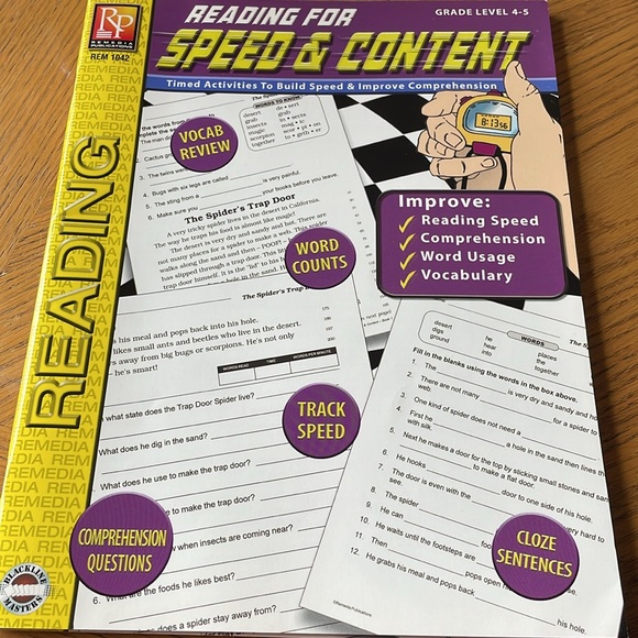 Reading For Speed & Content Grade Level 3-4 and 4-5 (2 Books) - Picture 8 of 15
